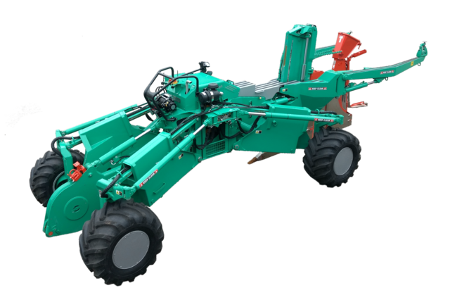 pic 3. The manoeuvrable laying plough FSP 6 can slim down to 1.95 m and, with a height of 2.91 m, can also pass through low passages